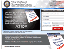 Tablet Screenshot of nationwideforeclosurepreventioncenter.com
